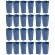 Conjunto 24 Copos Altos de Plástico 500ml Azul Madrugada Refeitório Escolar Lanche Crippa