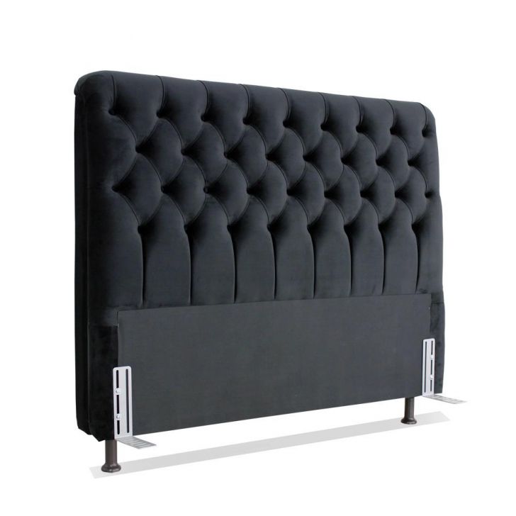 Cabeceira de Cama Box Casal 138cm Pádua Veludo Preto