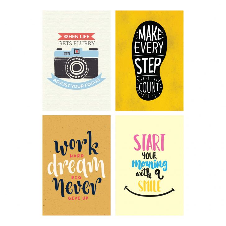 Placas Decorativas Frases Positivas Em Inglês Kit 4un 30x40