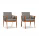 Conjunto com 2 Poltronas Chicago Linho Cimento