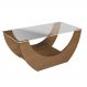 Mesa De Centro Curva Tampo Em Vidro 36 cm 4616 Cinamomo ARLY