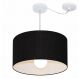 Pendente Cilíndrico Com Desvio Md-4231 Cúpula em Tecido 50x30cm Preto - Bivolt