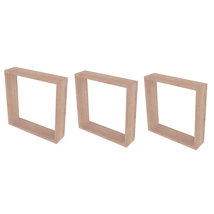 Conjunto com 3 Nichos Quadrados KitCubos Carvalho Mel