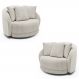 Kit 2 Poltronas Decorativas Base Giratória Galáxia com Almofadas Boucle Branco G45 - Gran Belo