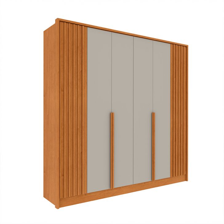 Image of Guarda-roupa Casal Vicenzo Sem Pés 6 Portas 4 Gavetas Cinamomo E Off White PLA-MO895CL53KVMMOB