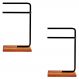 Kit 2 Porta Toalhas de Rosto Eleganza Metal Preto e Madeira - Pallazio