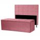 Kit Cabeceira e Calçadeira Baú King 1,95m Roma Suede Rosa - Pallazio