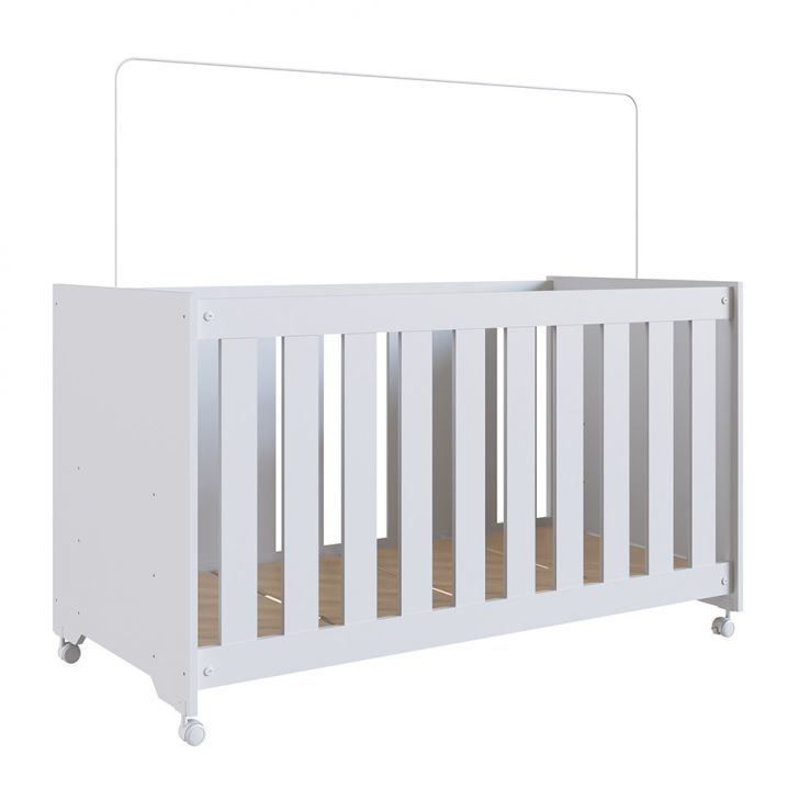 Berço Aconchego com Rodízios Branco