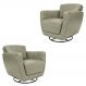 Kit 2 Poltronas Decorativas Valentina Sala de Estar Giratória Couro Cinza Manchado G40 - Gran Belo