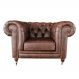 Poltrona Decorativa Sala de Estar Chesterfield Duo Couro Tabaco G40 - Gran Belo