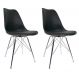 Conjunto com 2 Cadeiras Tower Cromado e Preto