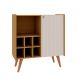Buffet Vértice Ripado com Adega 2 Portas Off White e Cinamomo