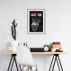 Quadro Caveira Frase Be the King 60x43 Caixa Marfim