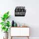 Quadro Escultura Frase Boas Vibrações 150x130 Preto