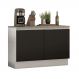 Balcão de Pia Armário de Cozinha 120 cm 2 Portas (Com Tampo) Branco/Preto Glamy Madesa
