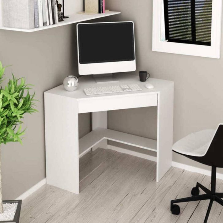 Mesa para Escritório de Canto Branco