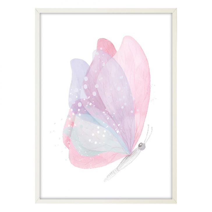 Quadro Infantil Selva Borboleta sem Vidro Colorido 20x30 cm