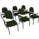 Kit com 6 Cadeiras Universitária para Auditórios Linha Hotel Verde