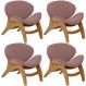 Kit 4 Poltronas Decorativa Orgânica Sala Living Kadosh L02 Suede Rosê - Lyam Decor