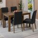 Conjunto Sala de Jantar Mesa Tampo de Vidro 4 Cadeiras Rustic/Oxford Antônia Madesa