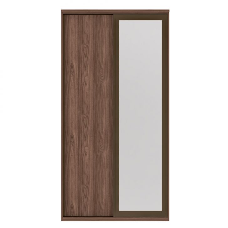 Image of Guarda-roupa Solteiro Com Espelho Reflecta Elite Ii 2 Portas 3 Gavetas Capuccino PLA-PR677CL53WZEMOB