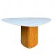 Mesa de Jantar Cone orgânica Redonda 160x164 cm Base Freijó Tampo Mármore