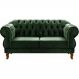 Sofá Chesterfield 2 Lugares Duquesa Vintage Retrô Capitonê Veludo Verde
