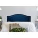 Cabeceira Casal Para Cama Box Curva 140x60 Veludo Azul - Tachas Prata