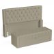 Cabeceira e Calçadeira Báu King Size Atena 195cm Capitonê Veludo Bege - Desk Design