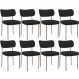 Kit 08 Cadeiras Estofadas Para Sala De Jantar Melina Base Arena L02 Bouclê Preto - Lyam Decor