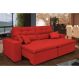 Sofá Cairo 2,52m Retrátil, Reclinável com 4 Almofadas Tecido Suede Vermelho - Cama InBox