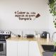 Frase de Parede Cozinha Sabor da Vida 120x44 Marrom