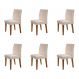 Conjunto com 6 Cadeiras Grecia Veludo Imbuia e Creme