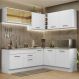 Cozinha Completa de Canto Madesa Agata 389001 com Armário e Balcão (Sem Tampo e Pia) - Branco