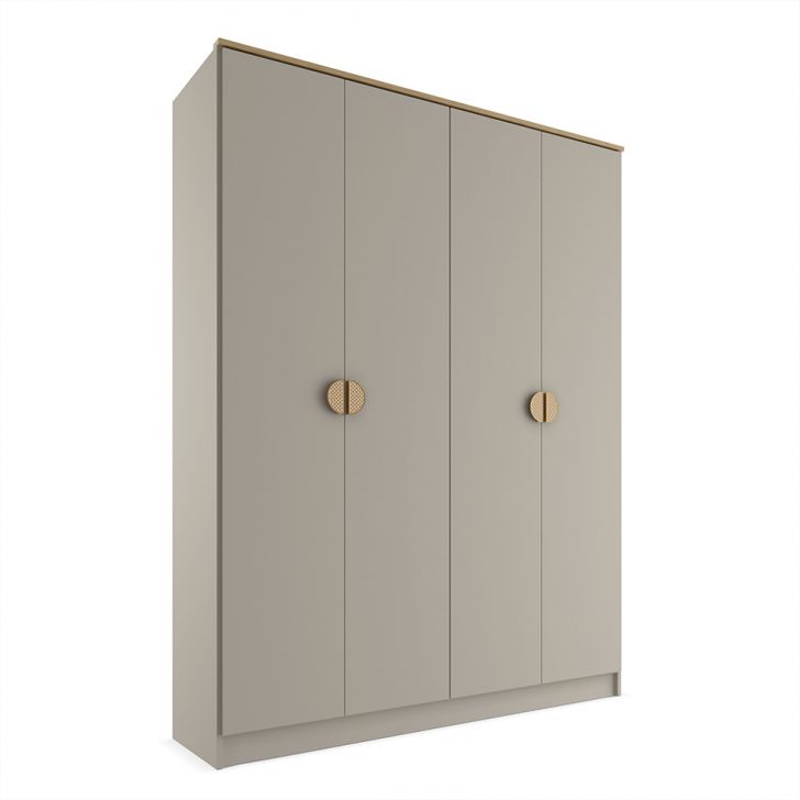 Guarda-roupa Solteiro Asti 100% Mdf 4 Portas 2 Gavetas Urbi