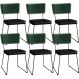 Kit 06 Cadeiras Decorativas Sala Jantar Allana L02 Facto Verde Musgo Couríssimo Preto - Lyam Decor