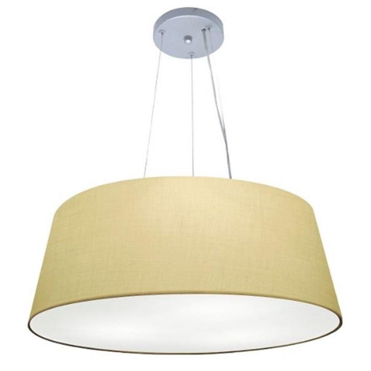 Pendente Cone Md-4072 Cúpula em Tecido 30-80x65cm Algodão Crú - Bivolt