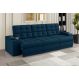 Sofá Confort Premium 2,30m Assento Retrátil/Reclinável porta copos e USB Suede Azul - XFlex Sofas