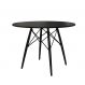 Mesa de Jantar Redonda Eiffel Wood Preta 90 cm