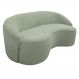Sofá Curvo Montserrat 150cm 02 Lugares Bouclê Verde Claro - Nexta Casa