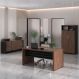 Image of Conjunto de Mesa com 2 Armários de Escritório Executiva 4 PT 3 GV Marrom e Preto AR740CL53LNIMOB