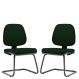 Kit 02 Cadeiras Para Escritório Job L02 Fixa Crepe Verde Musgo - Lyam Decor