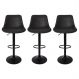 Kit 3 Banquetas Giratórias Roma Vintage Preta