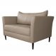 Sofá 2 Lugares Decorativo Sala de Estar 120cm Pés Palito Lubbock Couro Bege G58 - Gran Belo