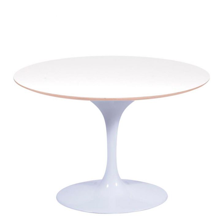 Mesa Saarinen Oval Fórmica Branca 180x100cm - Base Branca