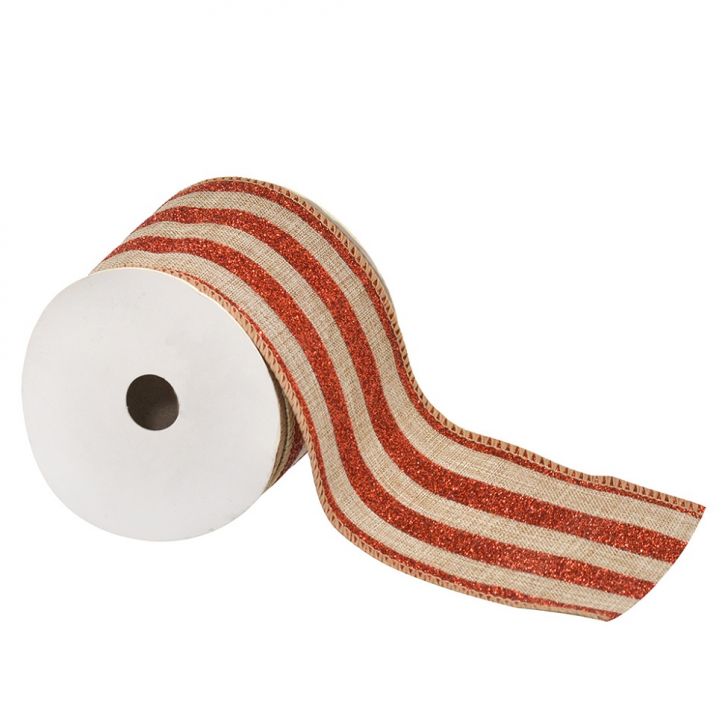 Fita Natalina Bege e Vermelha