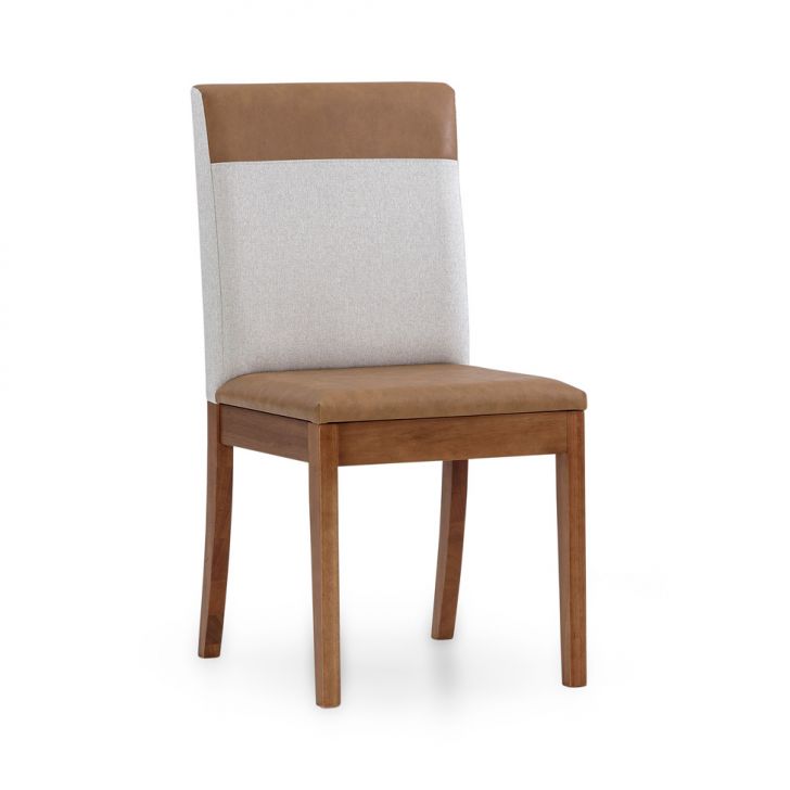 Cadeira Caille Revestimento Sintético Caramelo e Cru