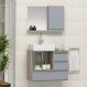 Conjunto Gabinete Banheiro POLO 60 Madeirado / Cinza