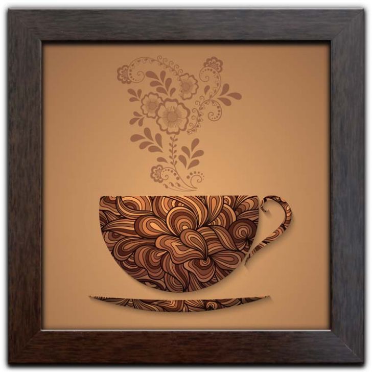 Quadro Decorativo com Moldura Vintage Tema Café Coffee Q-347