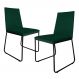 Kit 2 Cadeiras de Jantar Estofada Lille Base Preta Veludo Verde - Montanaris Decor